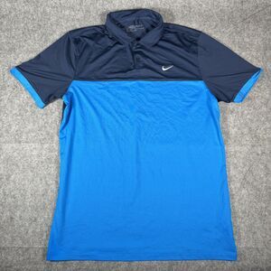 Nike Golf Shirt Men's M Blue Color Polo Dri-Fit Swoosh Standard Fit Athletic